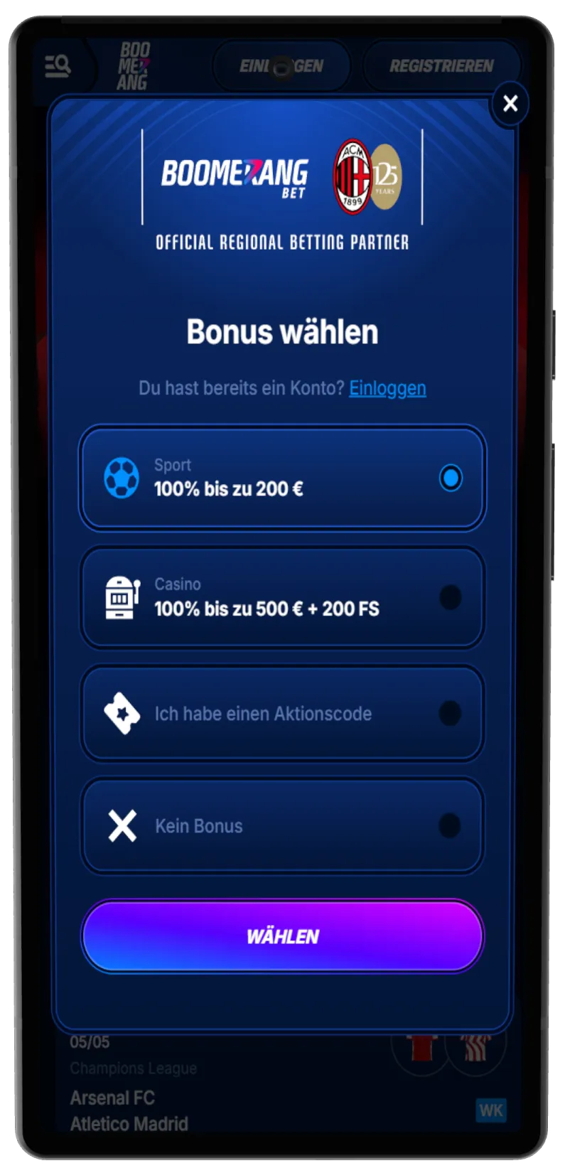 register boomerang